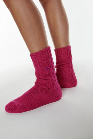 Rib socks pink