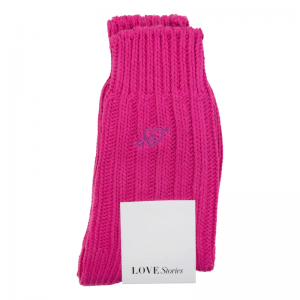 Rib socks pink